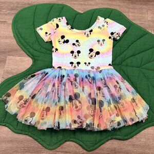 Wild Rich Kids Girls 5/6 Mickey Mouse Colorful Tie Dye One Piece Tutu Dress
